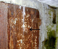 Gastight door in SS air raid shelter, Neuengamme