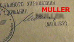 A questionable Heinrich Mueller signature