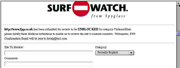 Surfwatch Search page