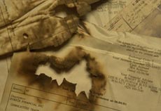 charred papers found